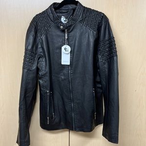 Mens Large Black Leather Jacket
